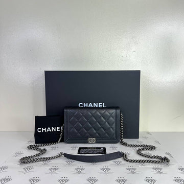[PRE LOVED] Chanel Leboy Wallet on Chain in Black Caviar Leather RHW (Series 30)