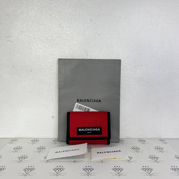 [PRE LOVED] Balenciaga Canvass Trifold Wallet in Red/Black