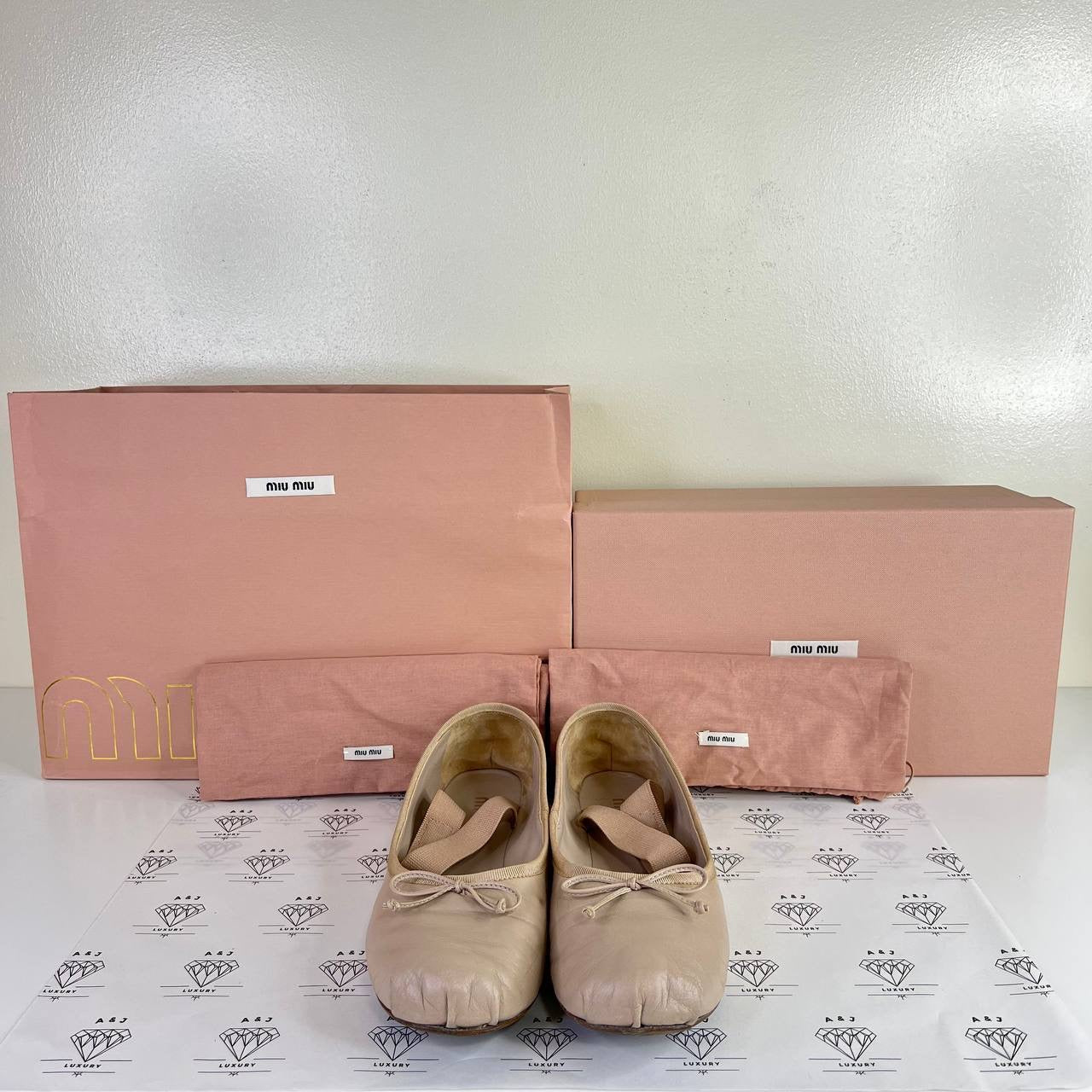[PRE LOVED] Miu Miu Ballerina Flats in Beige Size 38.5EU