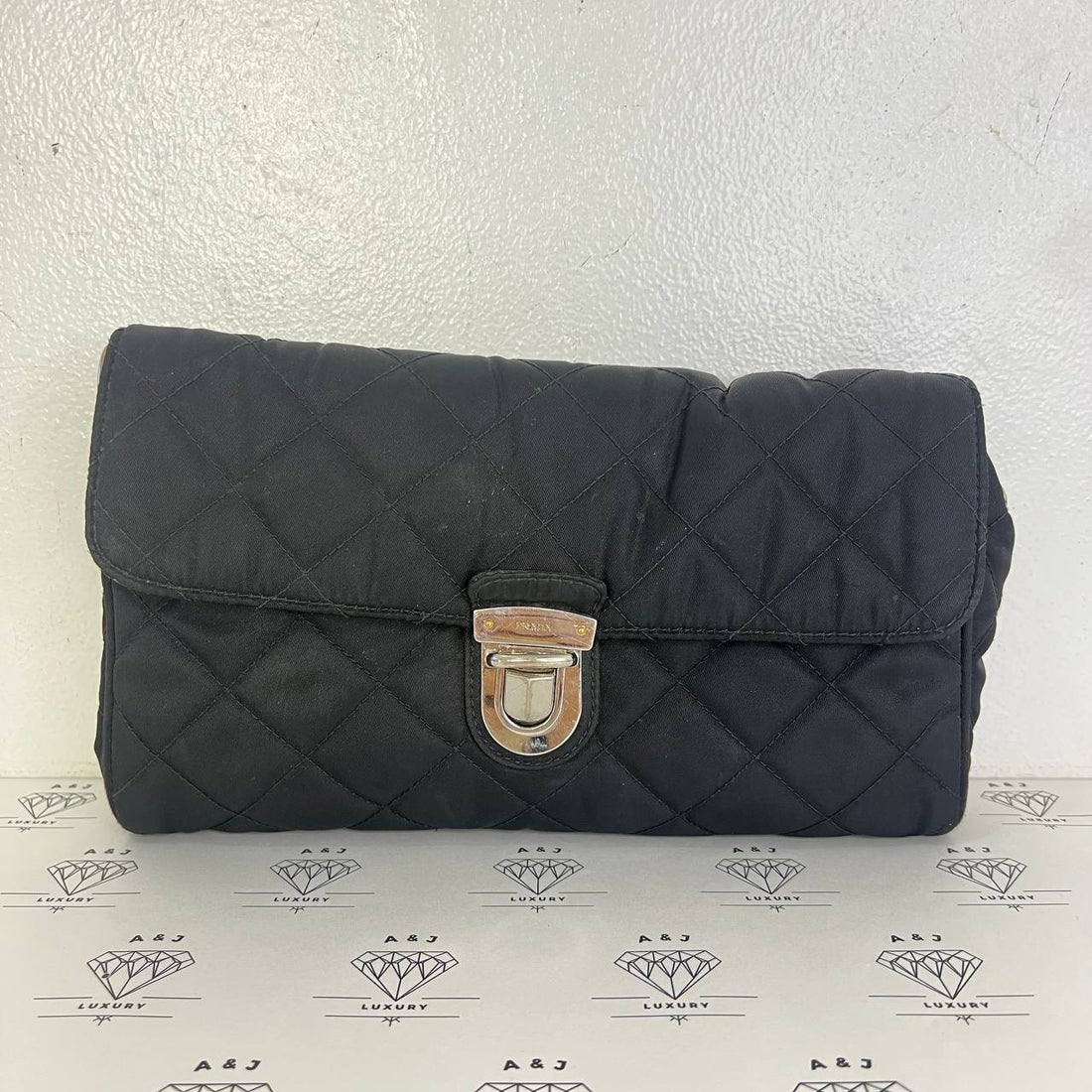 [PRE LOVED] Prada BP0584 Tessuto Impuntu Sling Bag in Black SHW