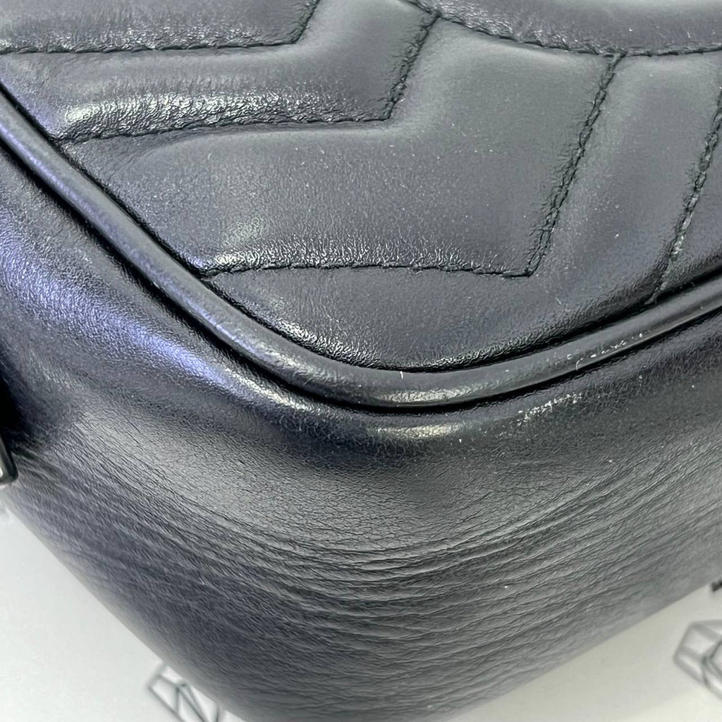 [PRE LOVED] Gucci Mini Camera Bag in Black Matelasse Leather GHWP