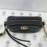 [PRE LOVED] Gucci Mini Camera Bag in Black Matelasse Leather GHWP