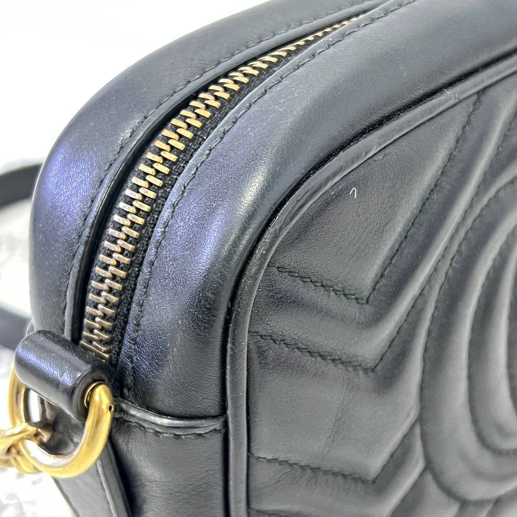 [PRE LOVED] Gucci Mini Camera Bag in Black Matelasse Leather GHWP