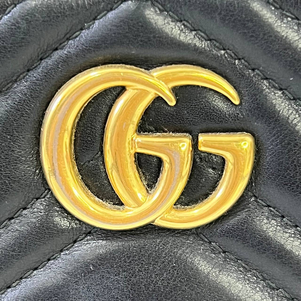 [PRE LOVED] Gucci Mini Camera Bag in Black Matelasse Leather GHWP