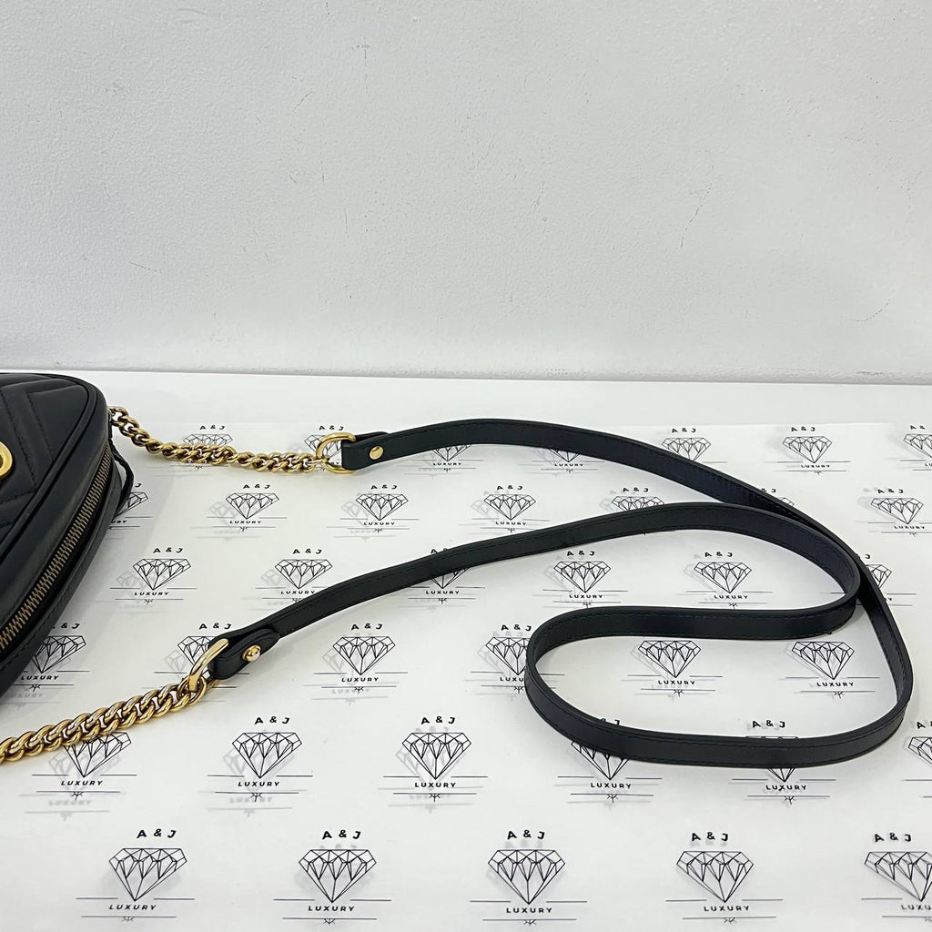 [PRE LOVED] Gucci Mini Camera Bag in Black Matelasse Leather GHWP