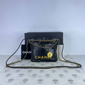 [PRE LOVED] Chanel Mini C22 in Black Lambskin Leather GHW (microchipped)