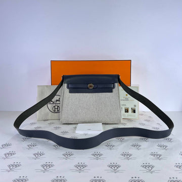 [PRE LOVED] Hermes Mini Herbag Zip 20 in Ardoise PHW (Stamp W - 2024)