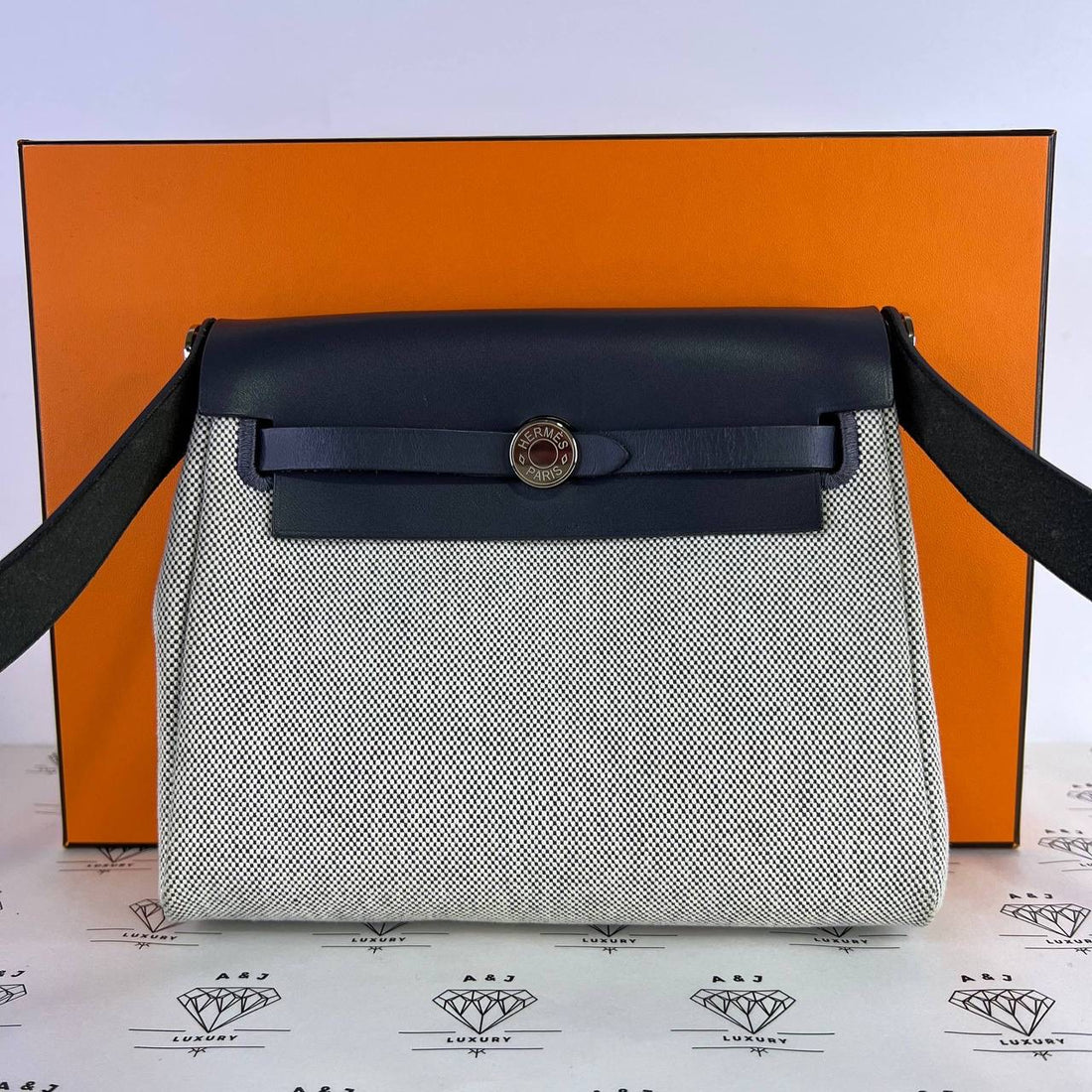 [PRE LOVED] Hermes Mini Herbag Zip 20 in Ardoise PHW (Stamp W - 2024)