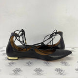 [PRE LOVED] Aquazzura Christy Ballerina Flats in Black Size 38EU