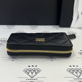 [BRAND NEW] Chanel Zippy Cardholder in Black Caviar GHW (microchipped)