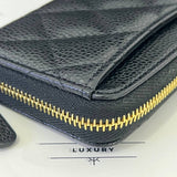 [BRAND NEW] Chanel Zippy Cardholder in Black Caviar GHW (microchipped)