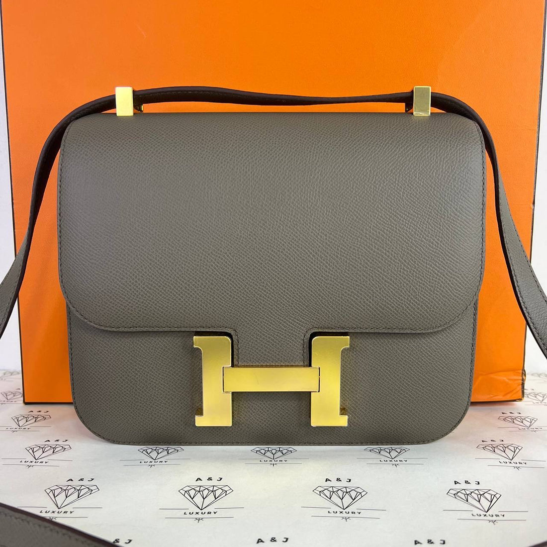 [PRE LOVED] Hermes Constance 24 in Gris Etain Epsom Leather GHW (Stamp D - 2019)