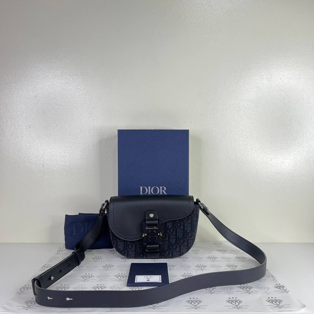 [PRE LOVED] Christian Dior Mini Saddle Flap Messenger Bag in Black (2023)