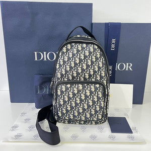 [PRE LOVED] Christian Dior Mini Rider Sling Bag in Blue Oblique Canvass (2023)