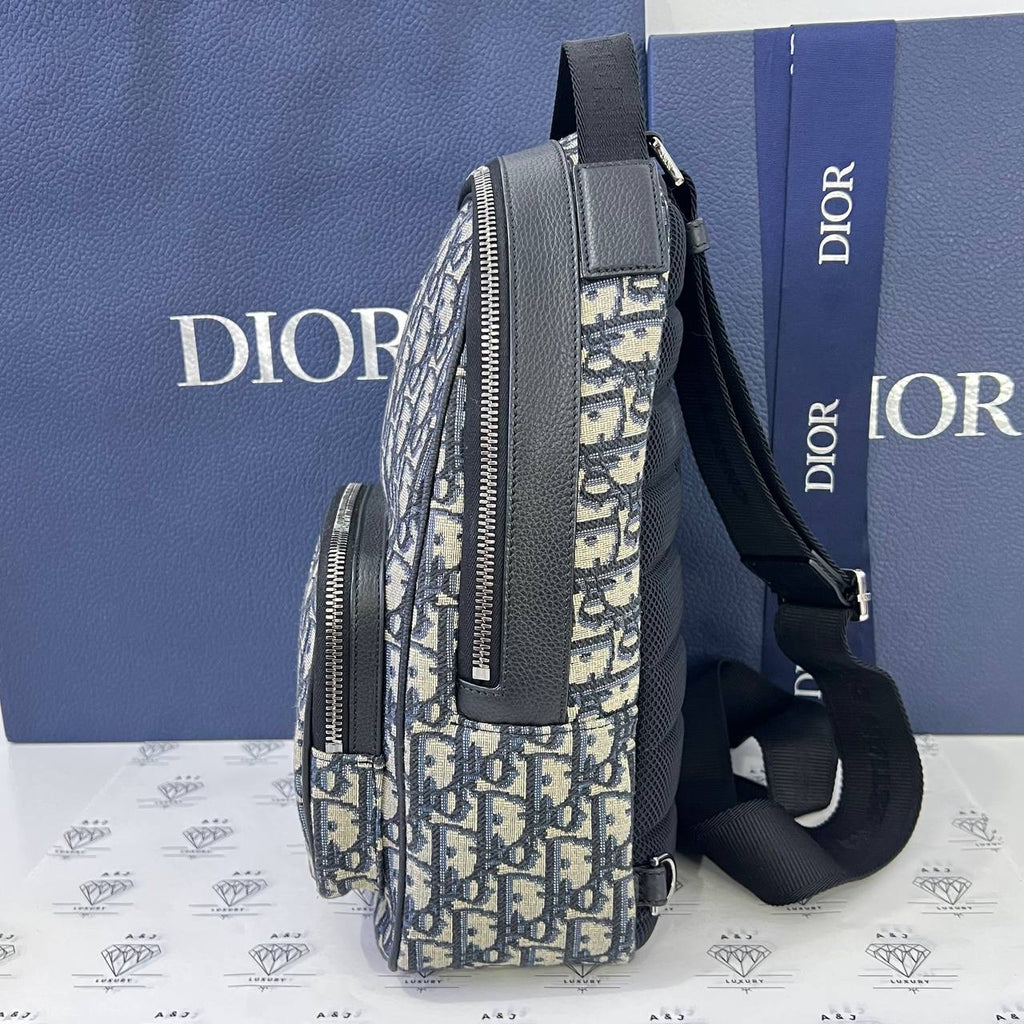 [PRE LOVED] Christian Dior Mini Rider Sling Bag in Blue Oblique Canvass (2023)