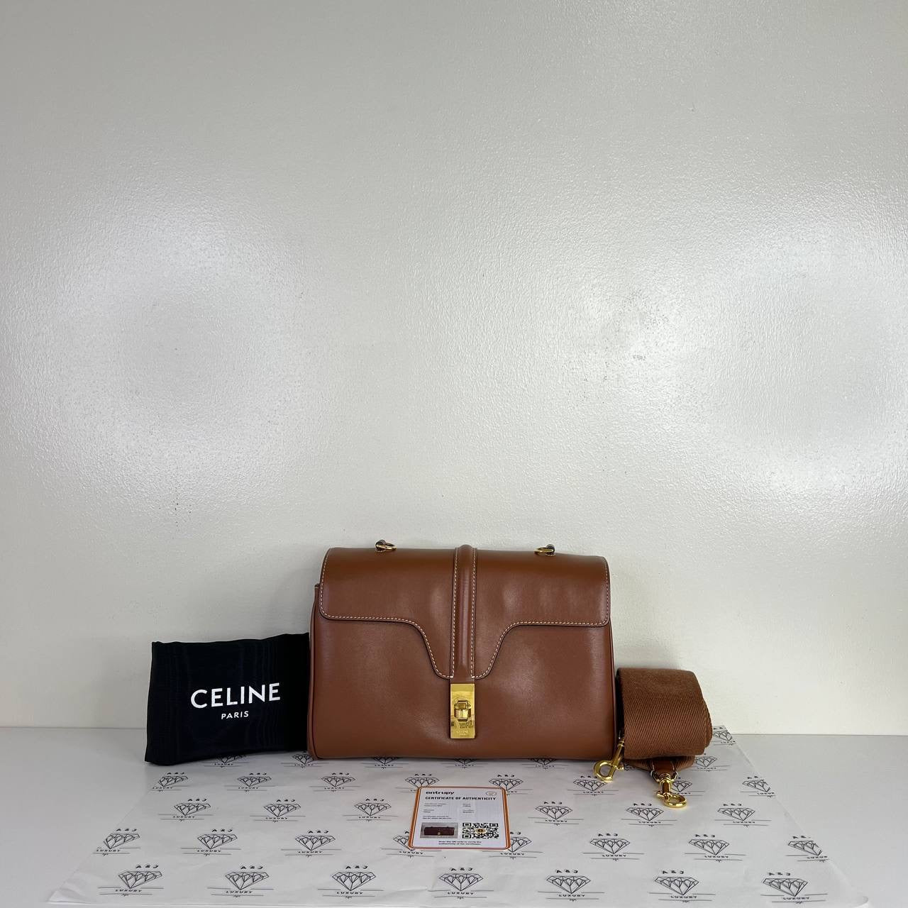 [PRE LOVED] Celine Teen Soft 16 in Tan Smooth Calfskin Leather GHW