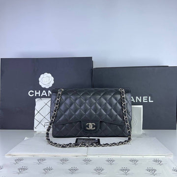 [PRE LOVED] Chanel Classic Jumbo Double Flap in Black Caviar Leather SHW (Series 20)