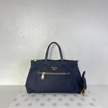[PRE LOVED] Prada Nylon Tote Bag in Blue GHW