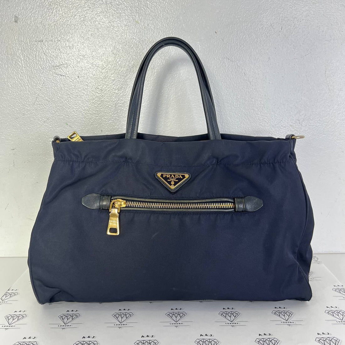 [PRE LOVED] Prada Nylon Tote Bag in Blue GHW