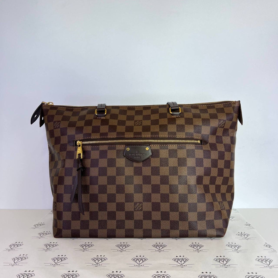 [PRE LOVED] Louis Vuitton Lena MM Tote Bag in Damier Ebene Canvass (FL4147)