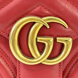 [PRE LOVED] Gucci Marmont Top Handle Bag in Red Matelasse Leather GHW