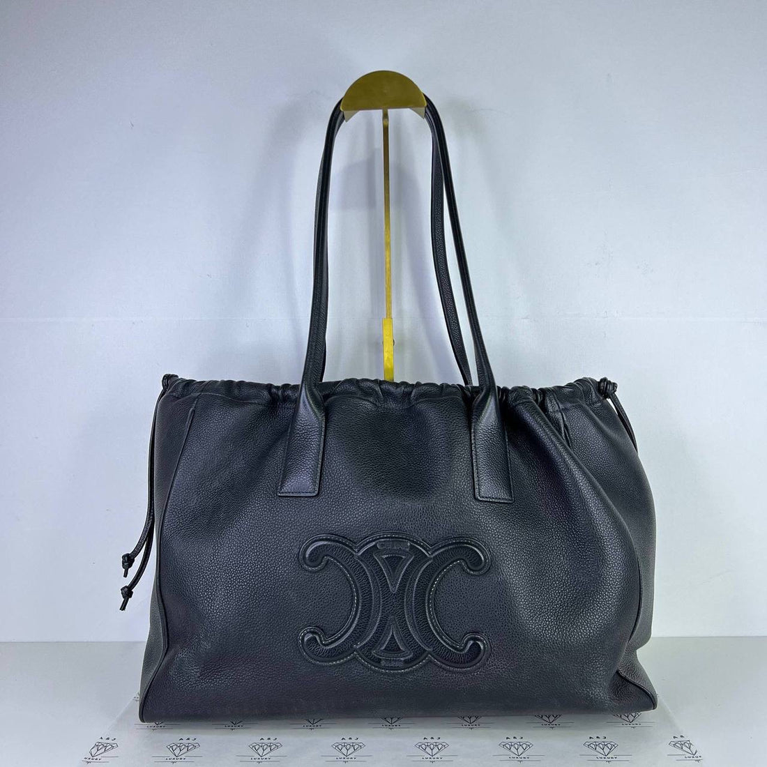 [PRE LOVED] Celine Triomphe Cabas Drawstring Tote in Black