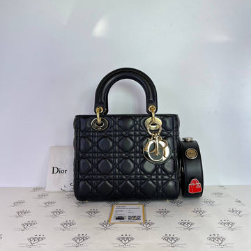 [PRE LOVED] Christian Dior Small Lady Dior in Black Cannage Lambskin Leather GHW (2018)