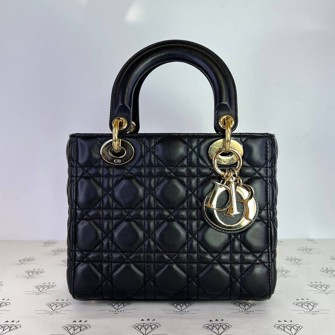 [PRE LOVED] Christian Dior Small Lady Dior in Black Cannage Lambskin Leather GHW (2018)