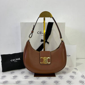 [PRE LOVED] Celine Medium Ava Triomphe Bag in Tan Smooth Calfskin Leather GHW