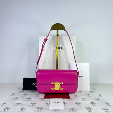 [PRE LOVED] Celine Claude Triomphe Shoulder Bag in Pink GHW