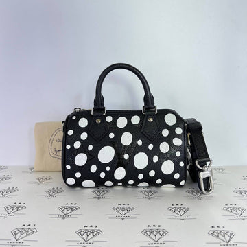 [PRE LOVED] Louis Vuitton x Yayoi Kusama Nano Speedy in Black/White Empreinte Leather SHW (microchipped)