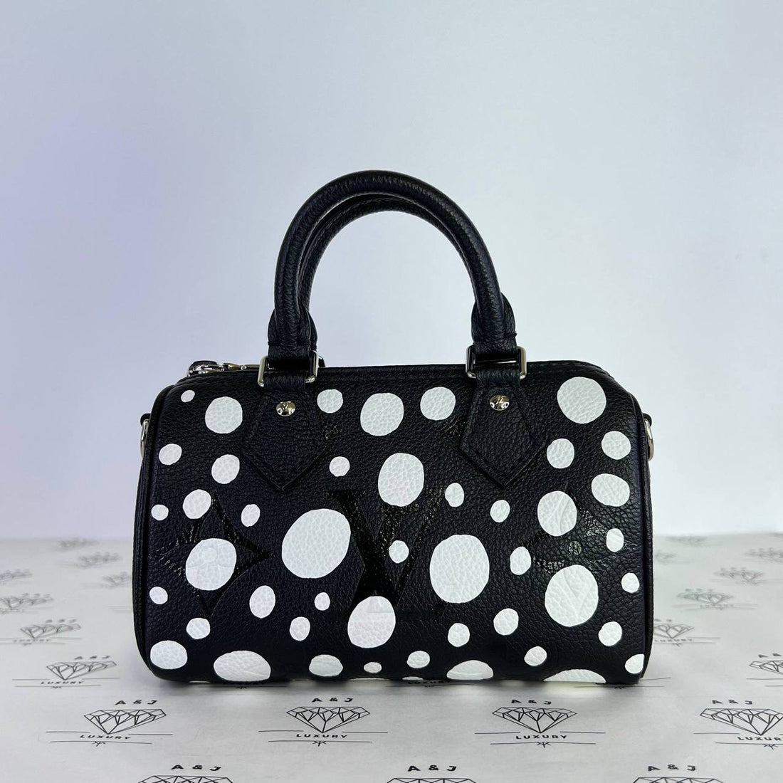 [PRE LOVED] Louis Vuitton x Yayoi Kusama Nano Speedy in Black/White Empreinte Leather SHW (microchipped)