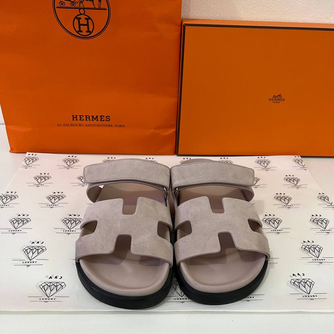 [PRE LOVED] Hermes Chypre Sandals in Rose Porcelaine Size 36.5EU