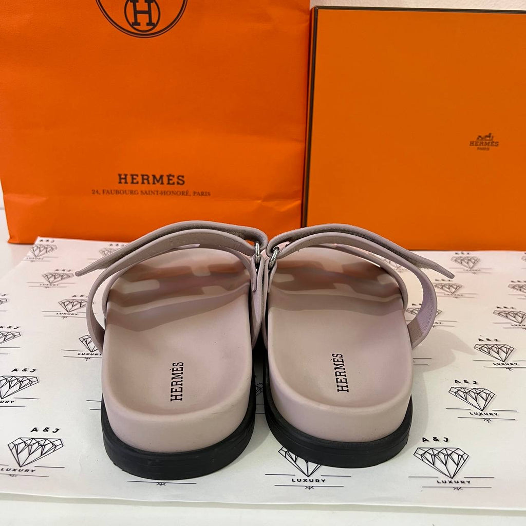 [PRE LOVED] Hermes Chypre Sandals in Rose Porcelaine Size 36.5EU