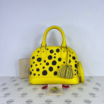 [PRE LOVED] Louis Vuitton x Yayoi Kusama Alma BB in Black/Yellow Epi Leather SHW (microchipped)