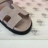 [PRE LOVED] Hermes Chypre Sandals in Rose Porcelaine Size 36.5EU