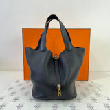 [PRE LOVED] Hermes Picotin Lock 22 in Noir Clemence Leather GHW (Stamp Y - 2020)