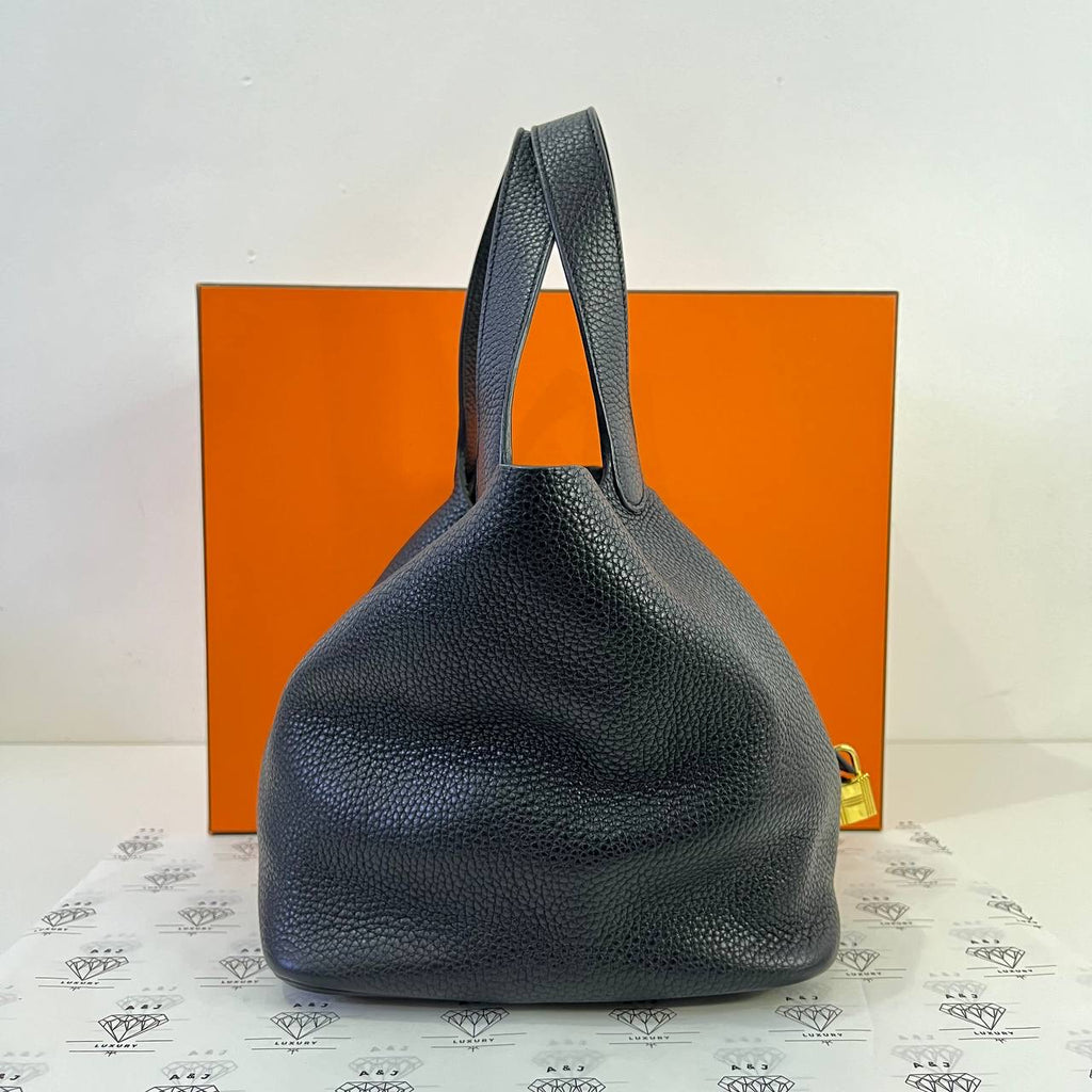 [PRE LOVED] Hermes Picotin Lock 22 in Noir Clemence Leather GHW (Stamp Y - 2020)