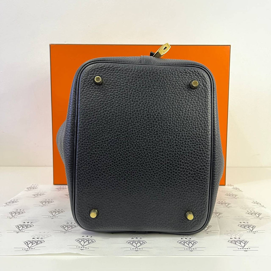 [PRE LOVED] Hermes Picotin Lock 22 in Noir Clemence Leather GHW (Stamp Y - 2020)