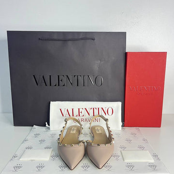 [PRE LOVED] Valentino Rockstud Slingback in Poudre Size 39EU