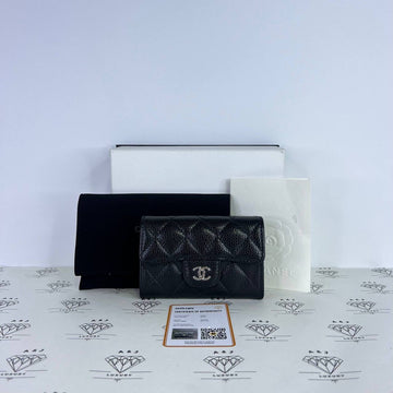 [PRE LOVED] Chanel Classic Flap Cardholder in Black Caviar Leather SHW (microchipped)