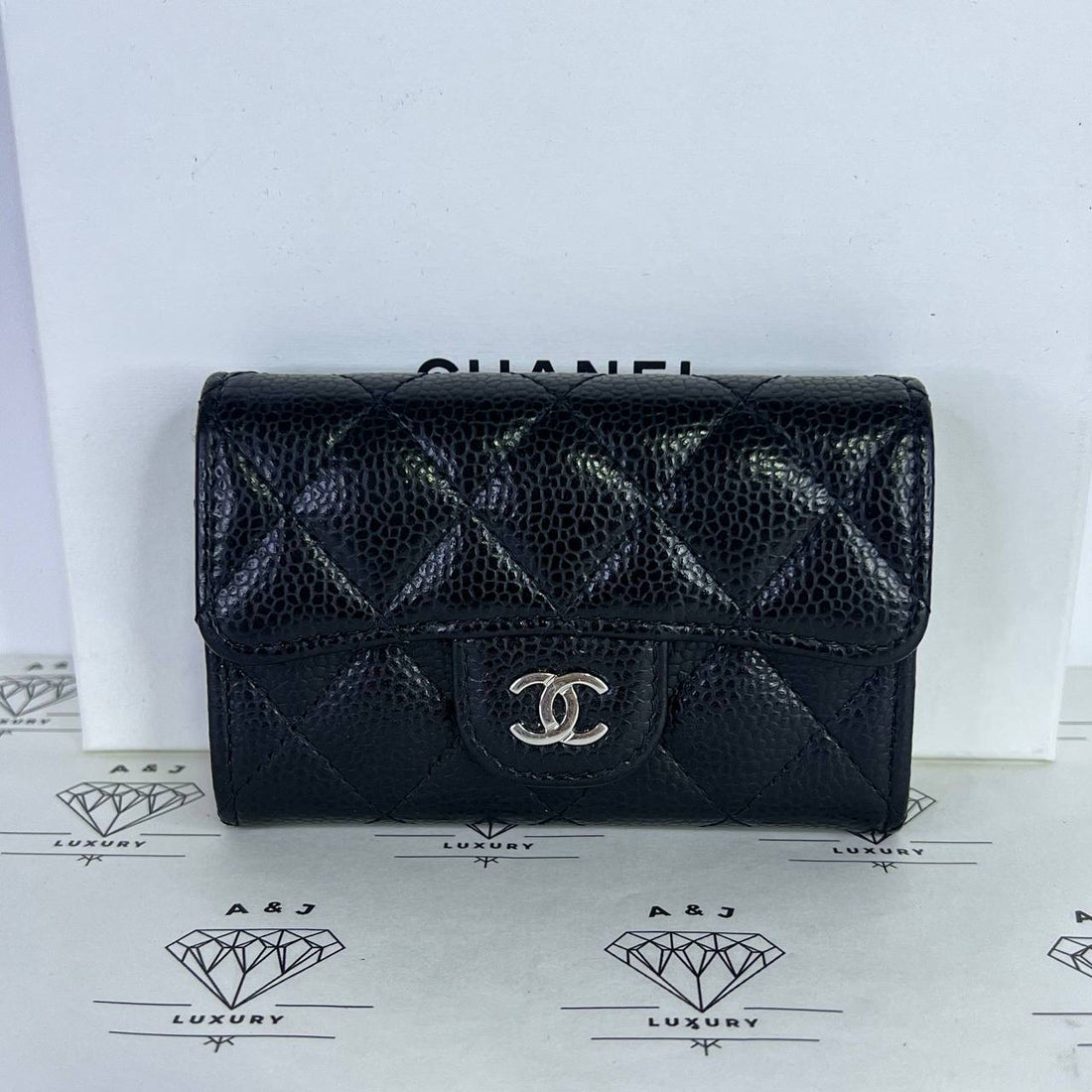 [PRE LOVED] Chanel Classic Flap Cardholder in Black Caviar Leather SHW (microchipped)