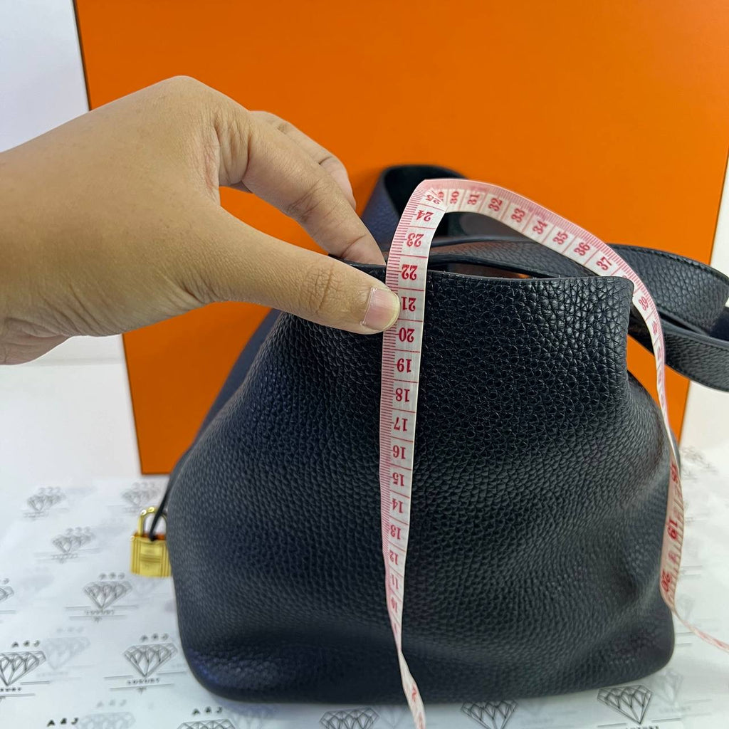 [PRE LOVED] Hermes Picotin Lock 22 in Noir Clemence Leather GHW (Stamp Y - 2020)