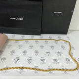 [PRE LOVED] YSL Medium Wallet on Chain in Pink Grain De Poudre Leather GHW