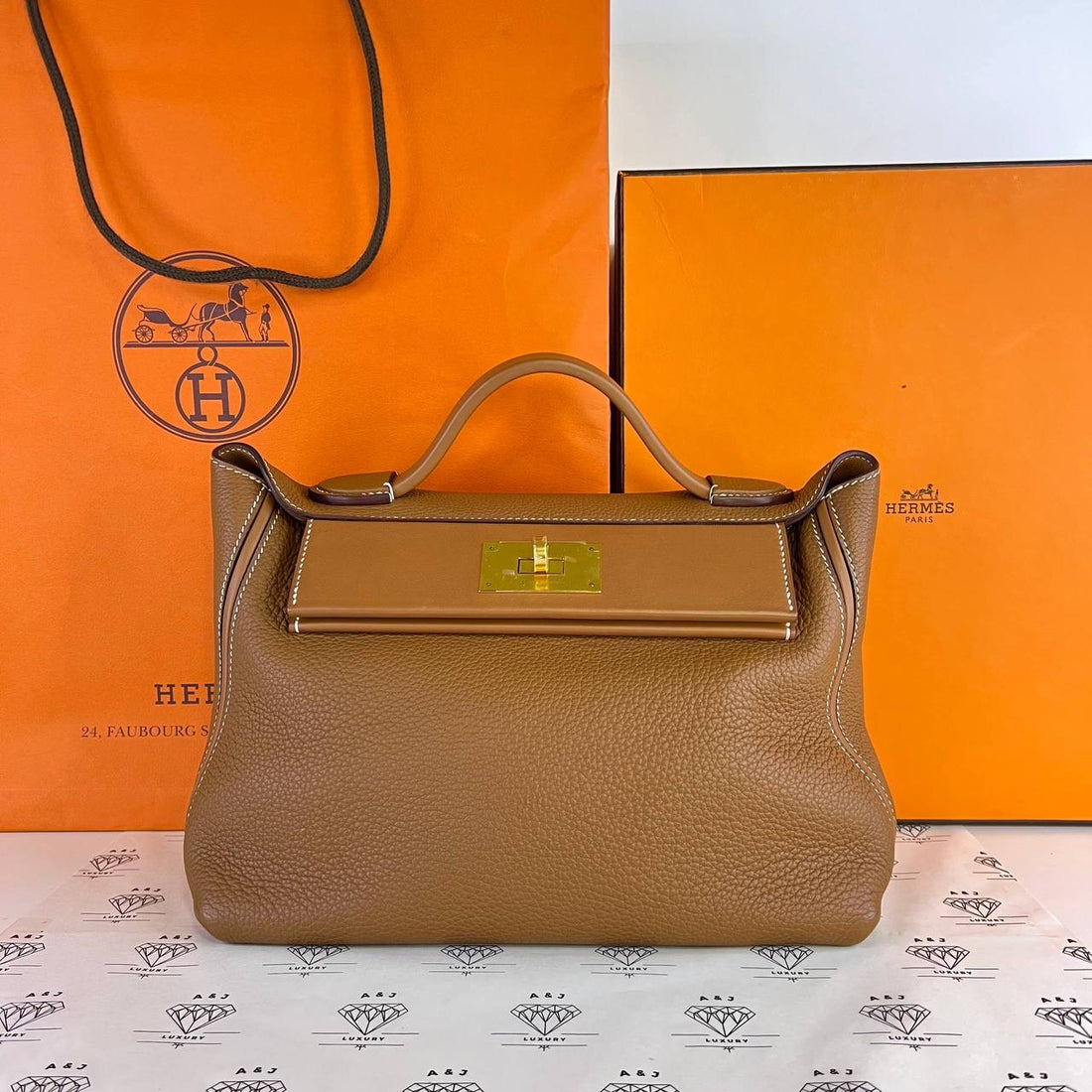 [PRE LOVED] Hermes 24/24 Size 29 in Gold Clemence Leather GHW (Stamp D - 2019)