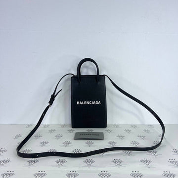 [PRE LOVED] Balenciaga Phone Holder Shopping Bag in Black SHW