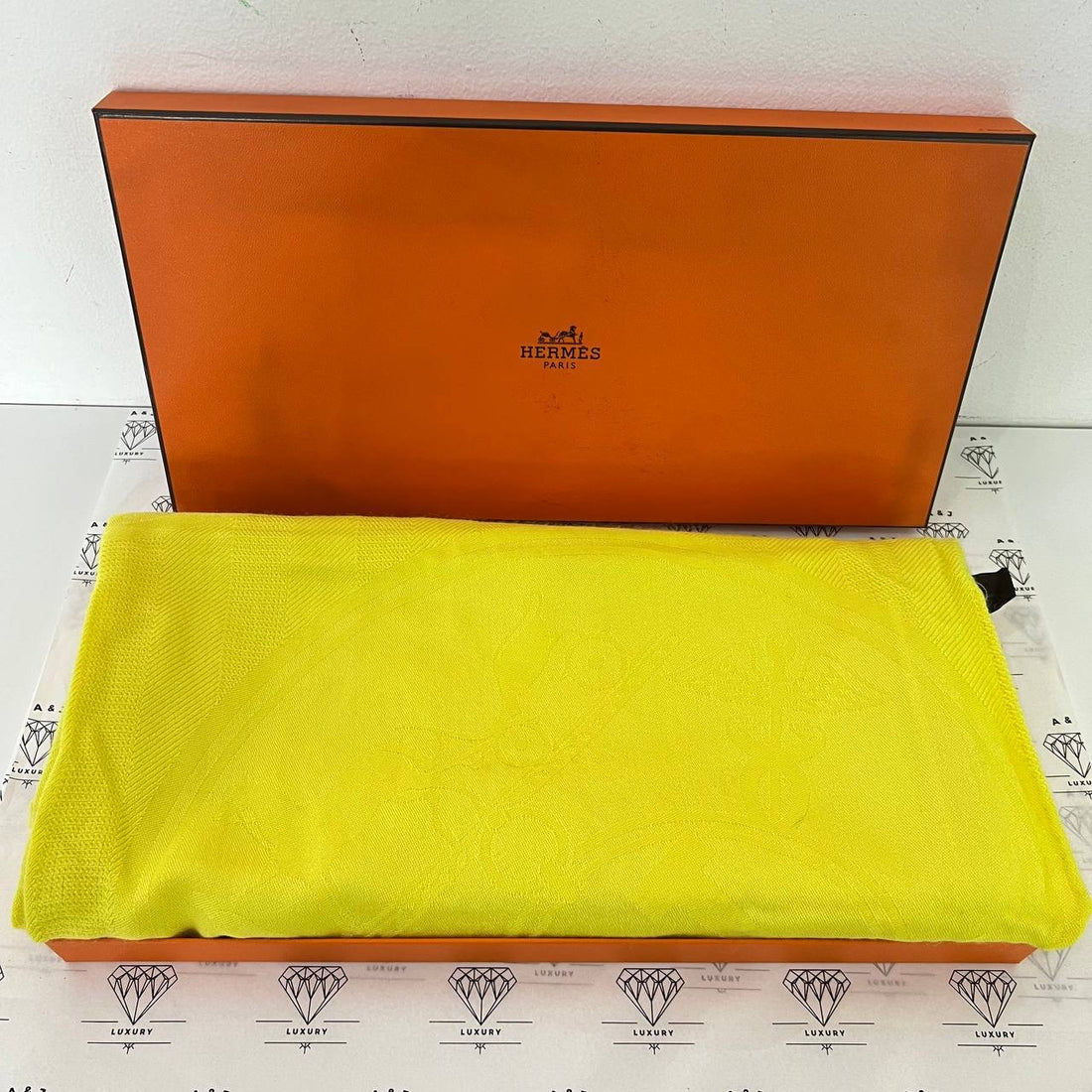 [PRE LOVED] Hermes Cashmere Scarf in Yellow