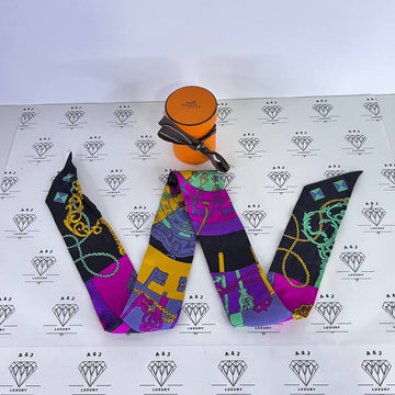 [PRE LOVED] Hermes Tours De Cles Twilly in Black/Vert/Fuschia