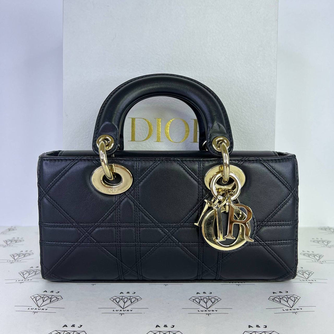 [PRE LOVED] Christian Dior Small D-joy in Black Cannage Lambskin GHW (2024)