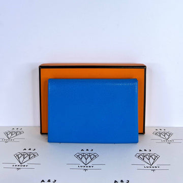 [PRE LOVED] Hermes Calvi Duo in Blue Chevre PHW (Stamp B - 2023)